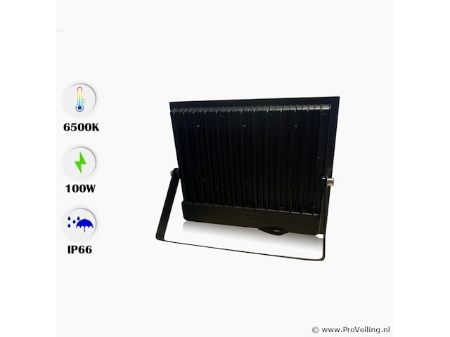 Led schijnwerper 100w mini – 6500k koud wit – ip65 waterdicht (x10) - afbeelding 2 van  5
