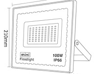 Led schijnwerper 100w mini – 6500k koud wit – ip65 waterdicht (x6) - afbeelding 5 van  5
