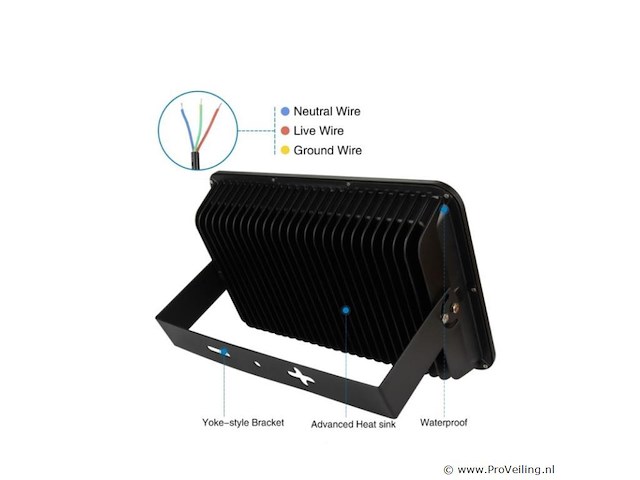 Led schijnwerper 200w – 6500k koud wit – ip65 waterdicht (x2) - afbeelding 5 van  5