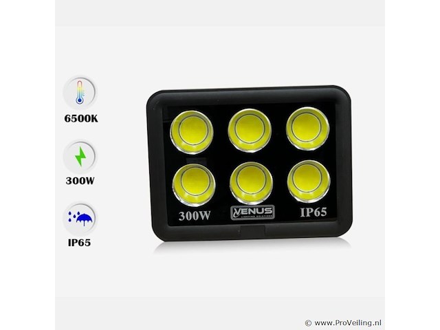 Led schijnwerper 300w – 6500kkoud wit – ip65 waterdicht (x4) - afbeelding 2 van  5