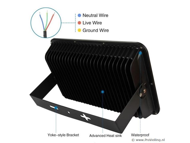 Led schijnwerper 300w – 6500kkoud wit – ip65 waterdicht (x4) - afbeelding 5 van  5