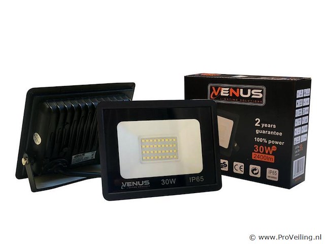 Led schijnwerper 30w – 6500k koud wit – ip65 waterdicht (x12) - afbeelding 2 van  4