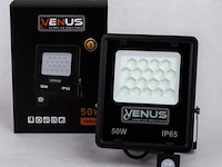 Led schijnwerper 50w – met sensor – 6500kkoud wit – ip65 waterdicht (x10) - afbeelding 5 van  5