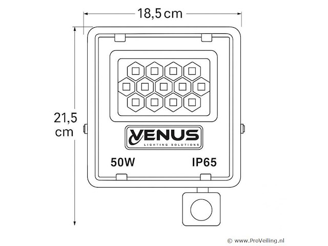 Led schijnwerper 50w – met sensor – 6500kkoud wit – ip65 waterdicht (x10) - afbeelding 4 van  5
