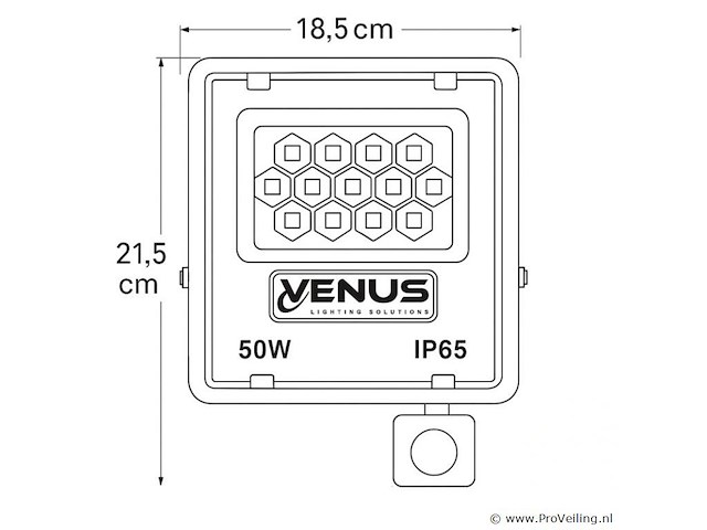 Led schijnwerper 50w – met sensor – 6500kkoud wit – ip65 waterdicht (x6) - afbeelding 4 van  5