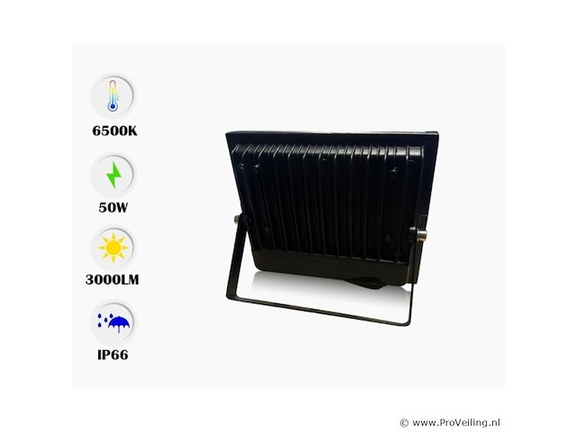 Led schijnwerper 50w mini – 6500k koud wit – ip65 waterdicht (x6) - afbeelding 2 van  4