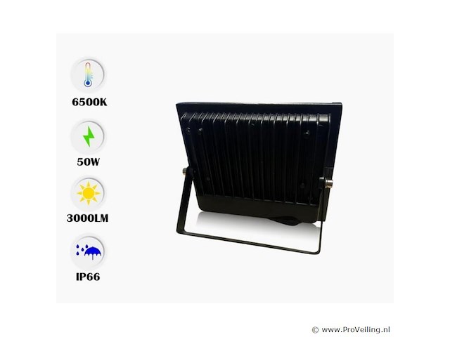 Led schijnwerper 50w mini – 6500k koud wit – ip65 waterdicht (x6) - afbeelding 2 van  4