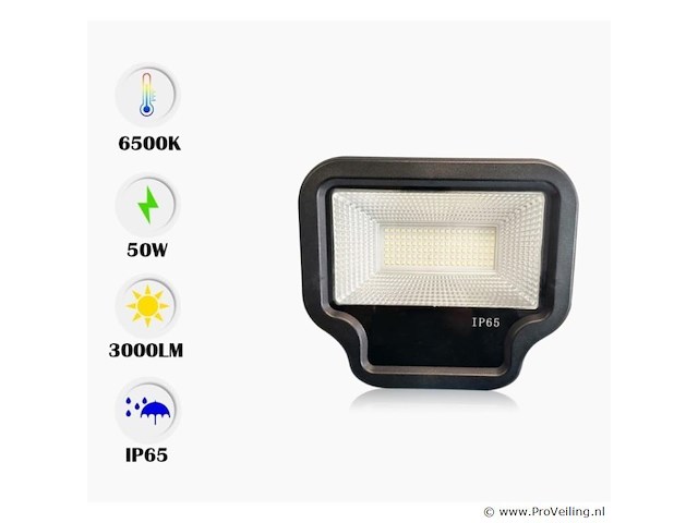 Led schijnwerper 50w – smd – 6500k koud wit – ip65 (x6) - afbeelding 1 van  4