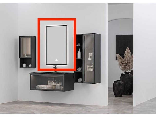 Led spiegel 104x64cm showmodel! zonder doos en of verpakking - afbeelding 1 van  6