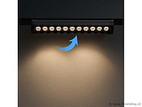Led spot lineaire op magnetische rail 48v - 18w - zwart - alfa (x4) - afbeelding 1 van  5