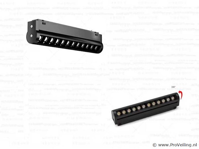 Led spot op magnetische rail 48v - 12w - zwart - alfa (x8) - afbeelding 2 van  4