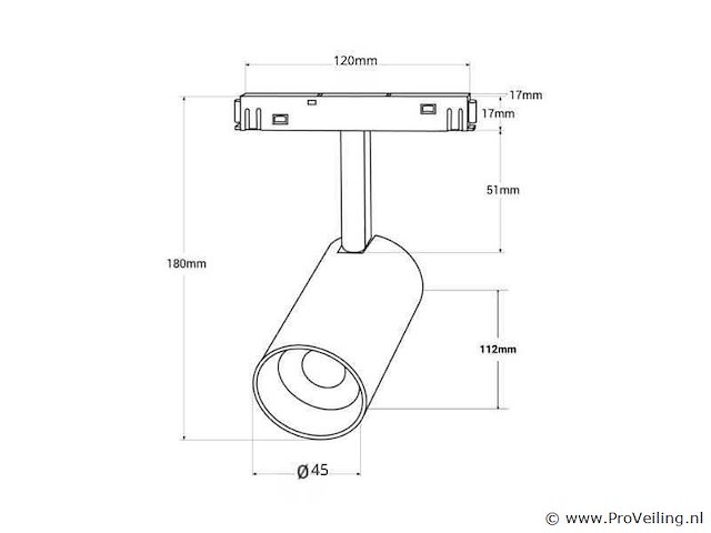 Led spot op magnetische rail 48v -10w - zwart - bery (x8) - afbeelding 6 van  6