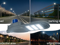 Led straatverlichting 150w met sensor – 6500k koud wit (x6) - afbeelding 1 van  5