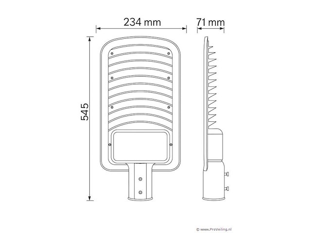 Led straatverlichting 200w – 6500k koud wit – ip65 waterdicht (x6) - afbeelding 4 van  6