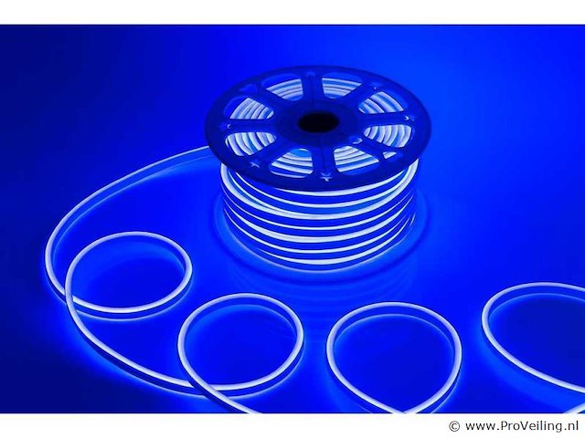Led strip neon waterdicht 50m – blauw – ip65 waterdicht (x1) - afbeelding 1 van  5