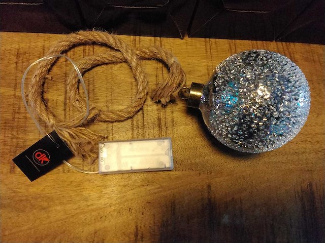 Led touw met glitterbal. (9x) - afbeelding 1 van  3