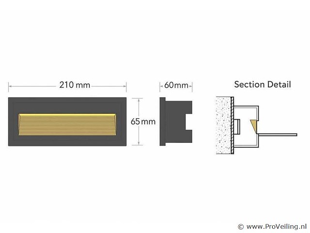 Led trapverlichting ly05 - 6w – ip65 waterdicht – rechthoekig – antraciet (x8) - afbeelding 3 van  5