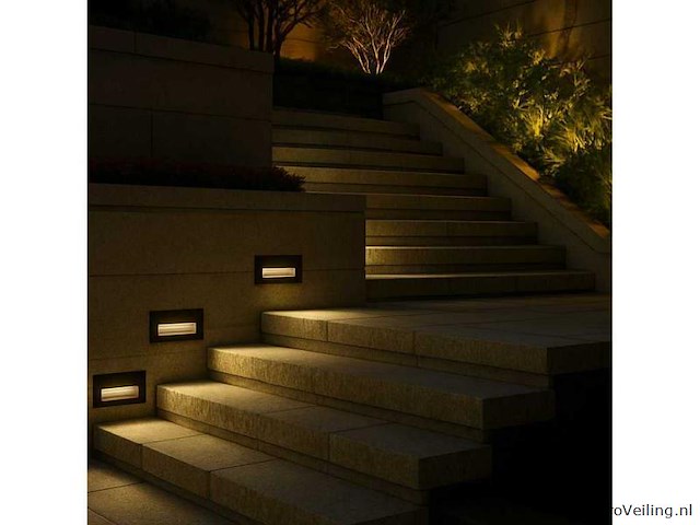 Led trapverlichting ly05 - 6w – ip65 waterdicht – rechthoekig – antraciet (x8) - afbeelding 4 van  5