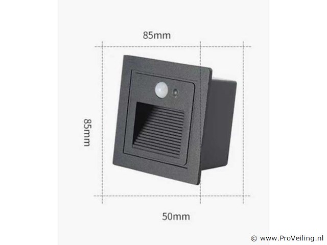 Led trapverlichting met sensor ly03 – 3w – ip65 waterdicht– antraciet (x4) - afbeelding 3 van  6