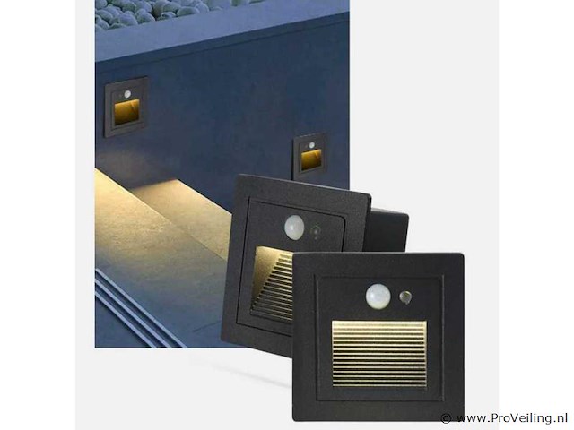 Led trapverlichting met sensor ly03 – 3w – ip65 waterdicht– antraciet (x4) - afbeelding 4 van  6