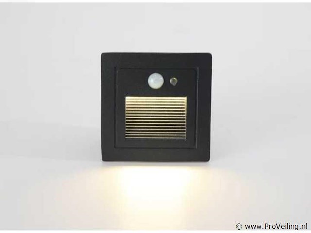 Led trapverlichting met sensor ly03 – 3w – ip65 waterdicht– antraciet (x4) - afbeelding 5 van  6