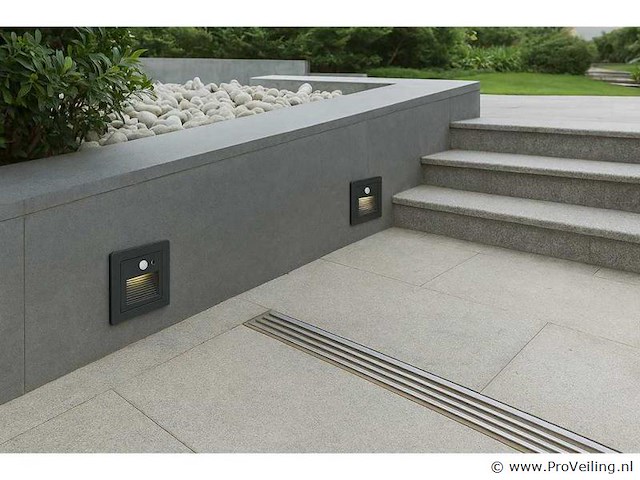 Led trapverlichting met sensor ly03 – 3w – ip65 waterdicht– antraciet (x8) - afbeelding 6 van  6