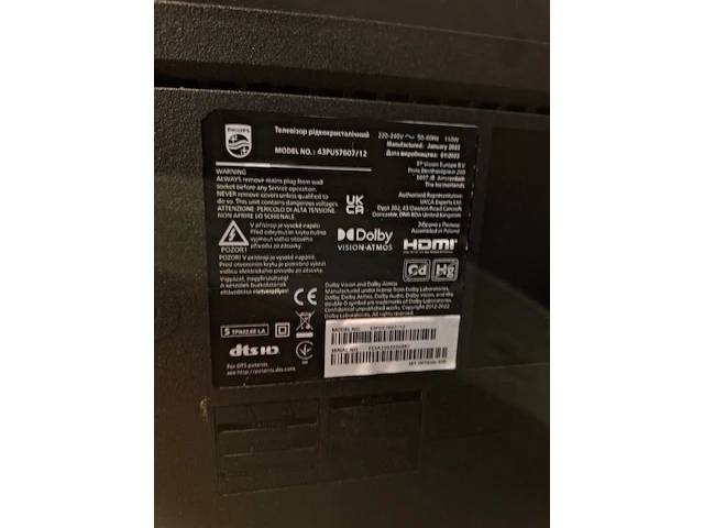 Led tv philips, 43pus7607/12 4k uhd, bouwjaar 2023 - afbeelding 2 van  3