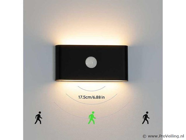 Led wandlamp bidirectionele met sensor sw-2309 - 12w (x5) - afbeelding 2 van  3