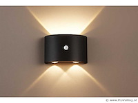 Led wandlamp met sensor – sw-2310-2 – 4w – zwart – ip54 (x10) - afbeelding 1 van  3