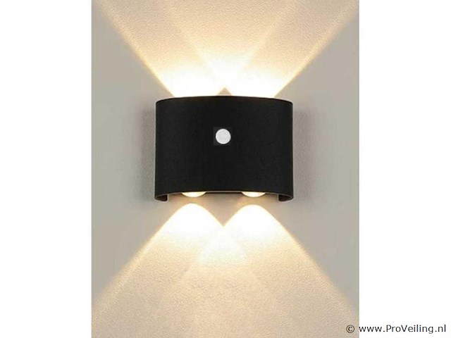 Led wandlamp met sensor – sw-2310-2 – 4w – zwart – ip54 (x4) - afbeelding 3 van  3