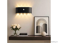 Led wandlamp met sensor – sw-2310-4 – 8w – zwart – ip54 (x4) - afbeelding 1 van  3