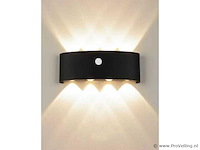 Led wandlamp met sensor – sw-2310-4 – 8w – zwart – ip54 (x4) - afbeelding 2 van  3