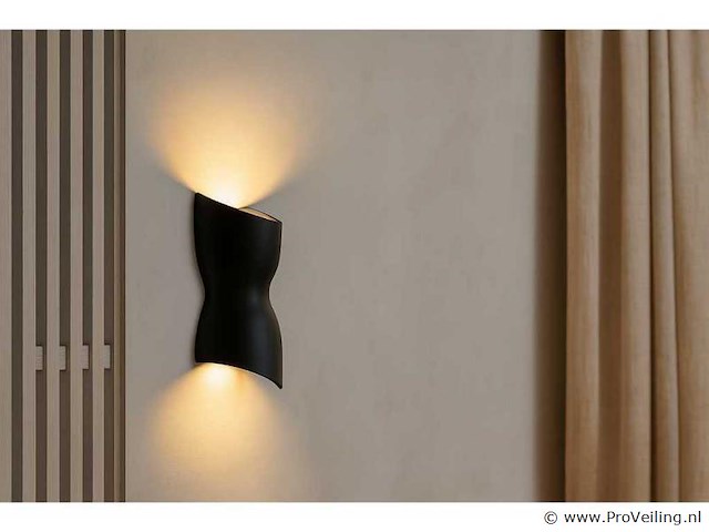 Led wandlamp – vorm: torso sw-159 – zwart – ip54 (4x) - afbeelding 1 van  4