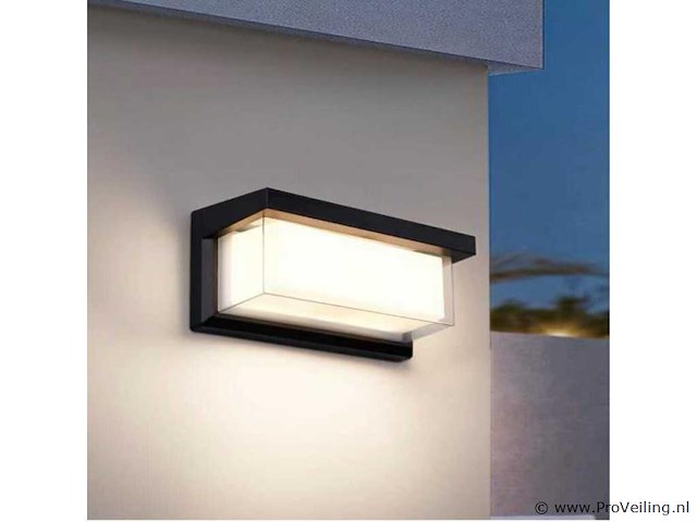 Led wandlampen saw-02 – 3500k – 12w – ip54 – zwart (x8) - afbeelding 3 van  4