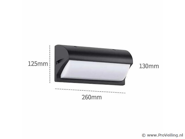 Led wandlampen saw-05 – 3500k – 12w – ip54 – zwart (8x) - afbeelding 3 van  4