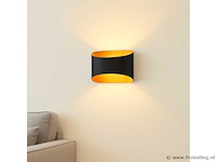Led wandlampen sw-15 – 3500k – cob – ip54 – zwart/goud (8x) - afbeelding 1 van  2