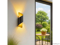 Led wandlampen sw-34 – 3500k – cob – ip54 – zwart (4x) - afbeelding 1 van  5