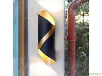 Led wandlampen sw-345 – 3500k – cob – ip54 – zwart/goud (4x) - afbeelding 3 van  4