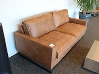 Lederen 3-zits bank, afm. 205 x 98 x hoogte rugleuning 90 cm. - afbeelding 2 van  2