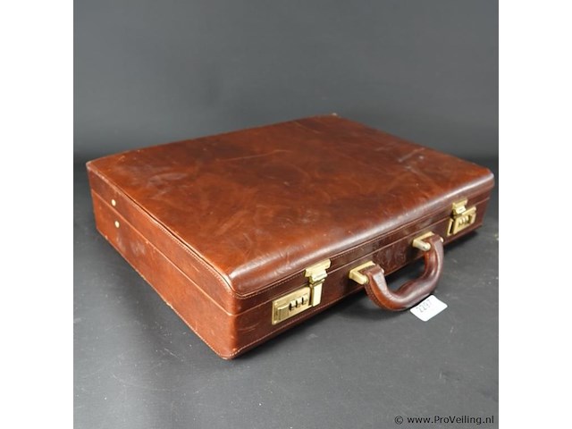 Lederen attachekoffer - afbeelding 1 van  5