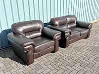 Lederen bankstel 2-zit + stoel - afbeelding 2 van  7