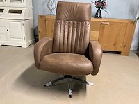 Lederen draaibare relaxfauteuil - afbeelding 9 van  14