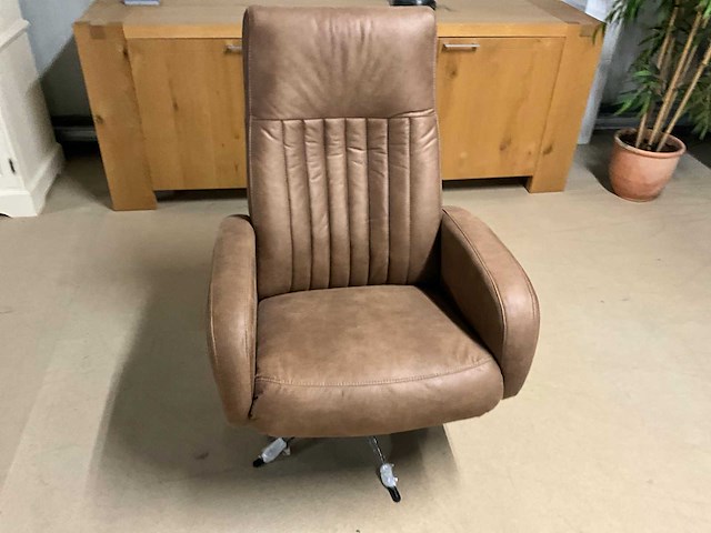 Lederen draaibare relaxfauteuil - afbeelding 14 van  14
