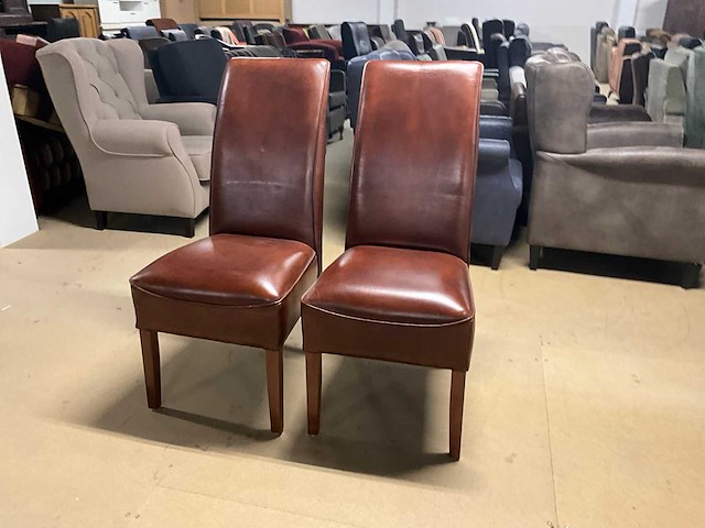 Lederen eetkamerstoel (2x) - afbeelding 6 van  11