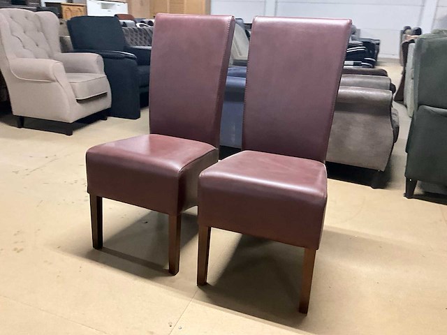 Lederen eetkamerstoel (2x) - afbeelding 4 van  10