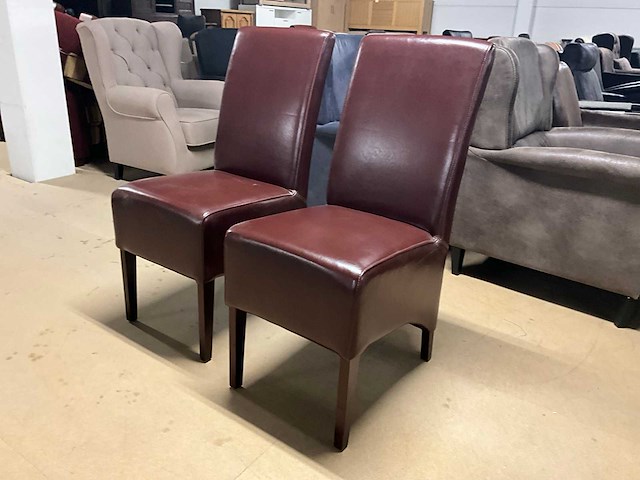 Lederen eetkamerstoel (2x) - afbeelding 1 van  13