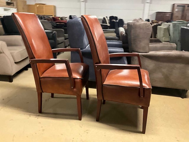 Lederen eetkamerstoel (2x) - afbeelding 2 van  12