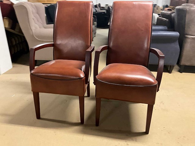 Lederen eetkamerstoel (2x) - afbeelding 6 van  12