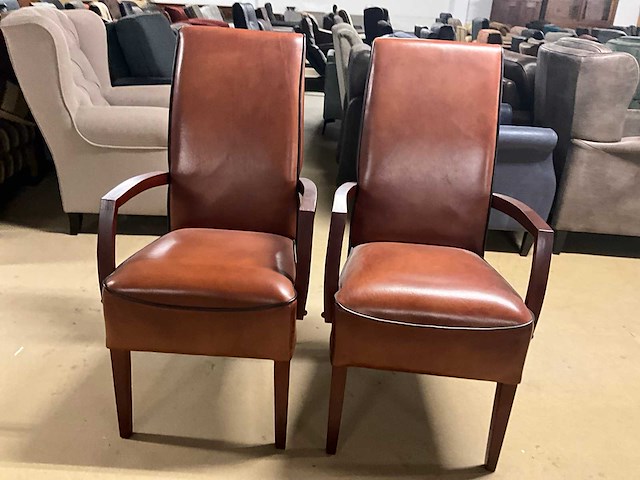 Lederen eetkamerstoel (2x) - afbeelding 7 van  12