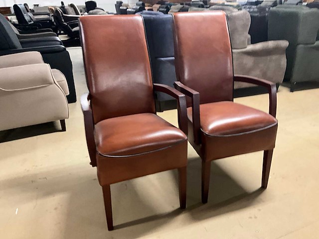 Lederen eetkamerstoel (2x) - afbeelding 9 van  12